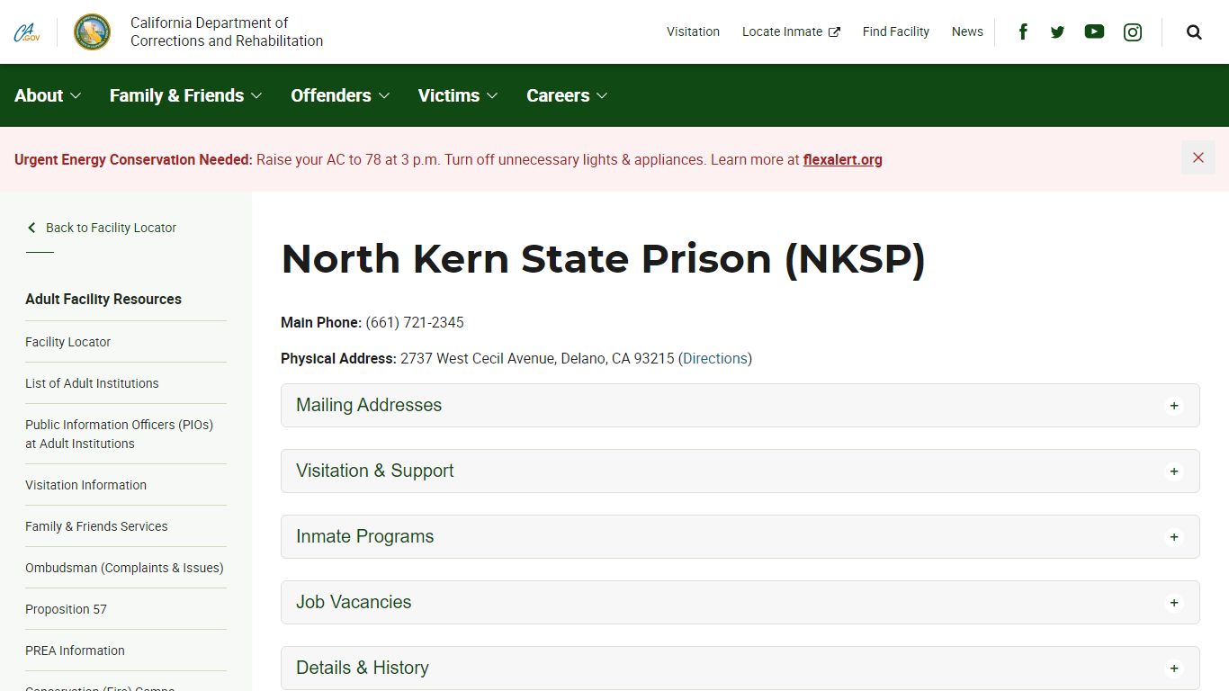 North Kern State Prison (NKSP) - California Department of Corrections ...